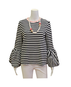 Striped Bell Sleeve Blouse