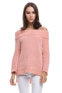 Pink Off the Soulder Sweater